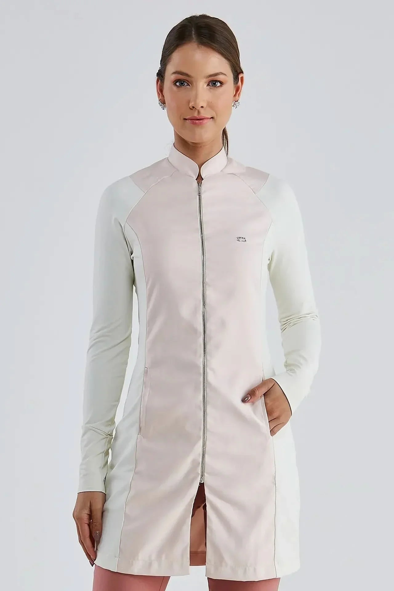 Women's Mix Carmel Nude Lab Coat