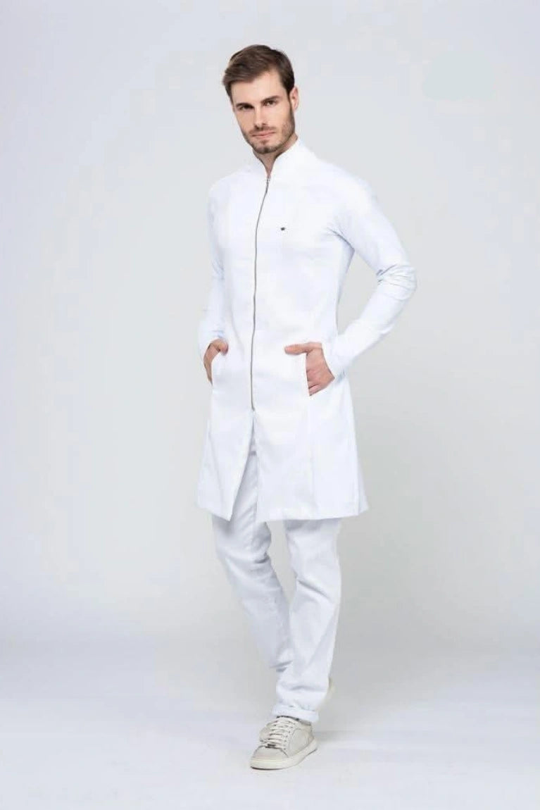 Men's Carmel White Lab Coat