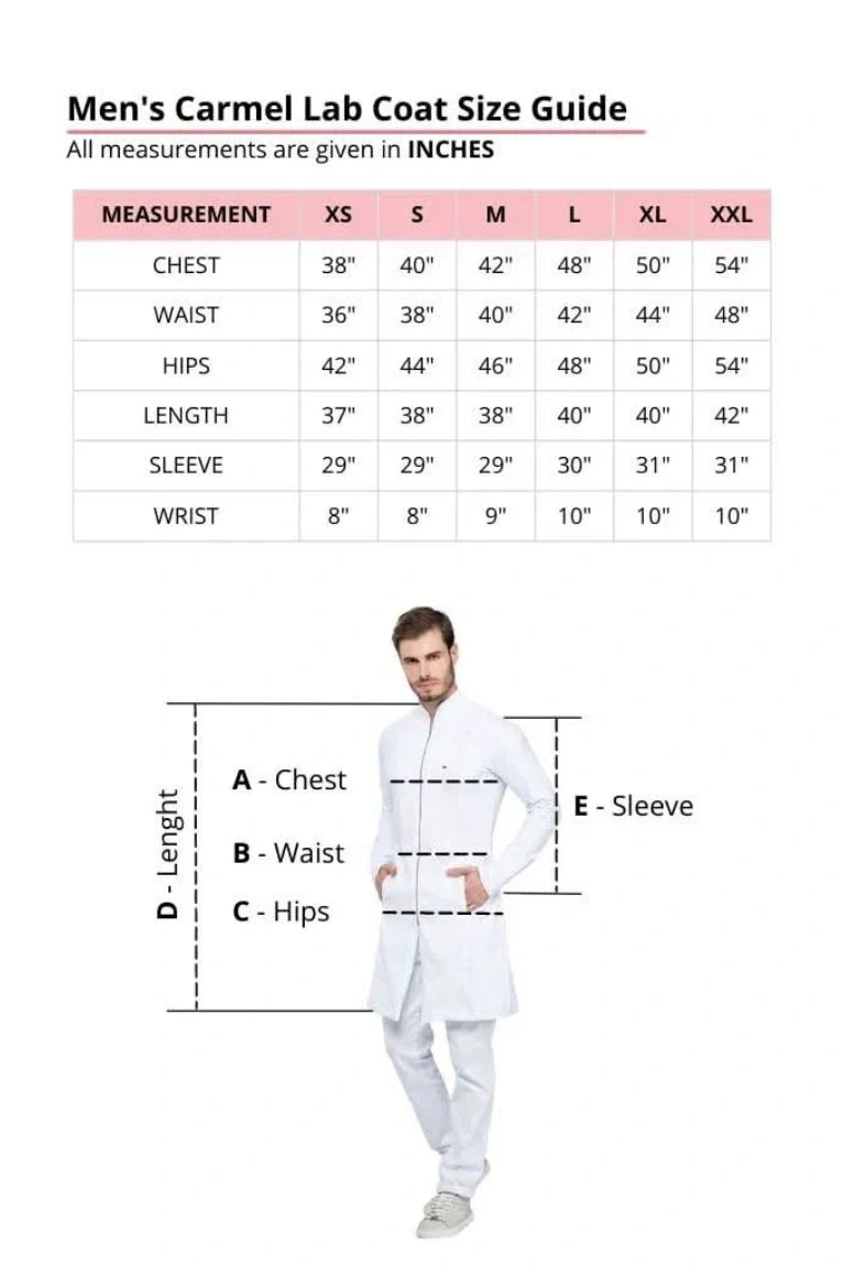 Men's Carmel White Lab Coat